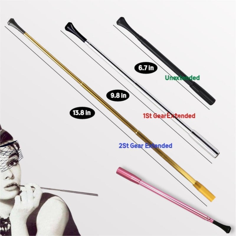 Eitonbu Audrey Style Vintage Extendable Cigarette Holder,Vintage Metal Long Cigarette Hlder,Long Old-Fashioned Cigarette Holder for Costume Cosplay,Inspired by BAT's(Bronze) ﻿ - Image 2